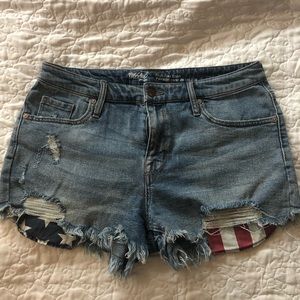 Mossimo Distressed Flag Shorts